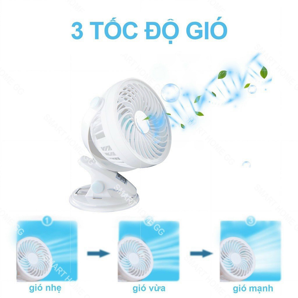 Quạt Kẹp Bàn Mini Tích Điện Để Bàn Cực Mát (T48) (Cái)
