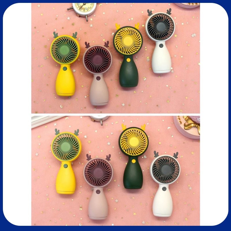 Quạt Mini Tích Điện Cầm Tay Hình Tai Hươu (Cái)