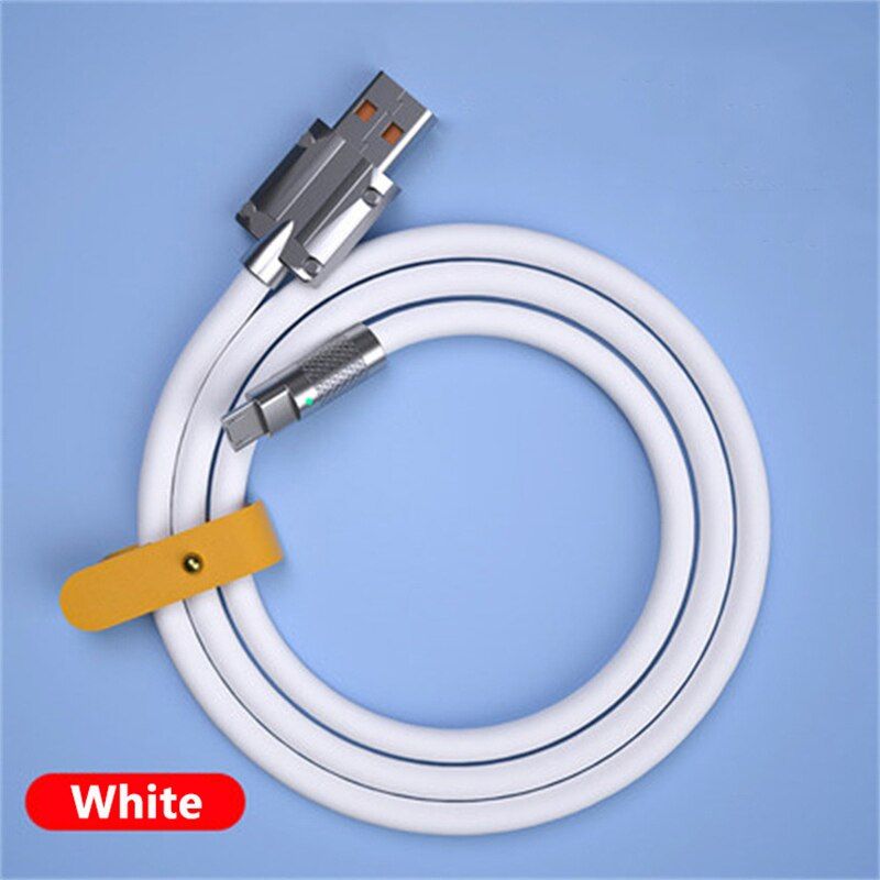 Cáp Sạc Nhanh 120W Cá Mập Bọc Thép Cổng Micro Usb Dây Silicon Dài 1M