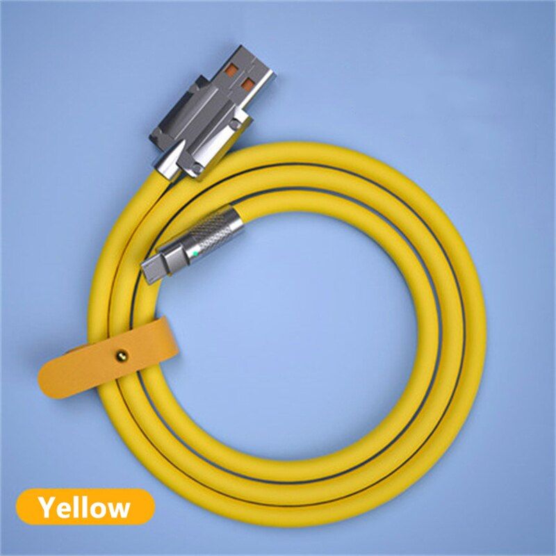 Cáp Sạc Nhanh 120W Cá Mập Bọc Thép Cổng Micro Usb Dây Silicon Dài 1M