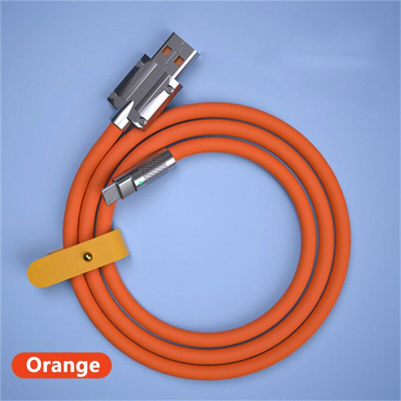 Cáp Sạc Nhanh 120W Cá Mập Bọc Thép Cổng Micro Usb Dây Silicon Dài 1M