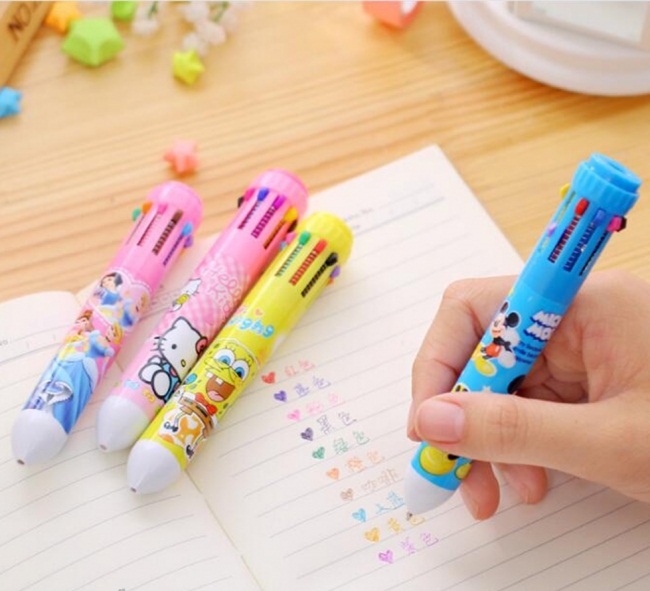Bút Bi 10 Màu Hoạt Hình Cho Bé Bút Bi 10 Màu Hoạt Hình Cho Bé