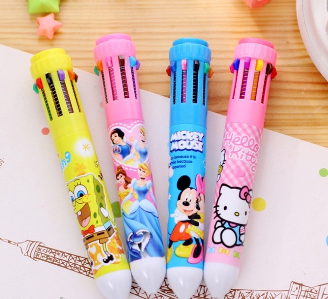 Bút Bi 10 Màu Hoạt Hình Cho Bé Bút Bi 10 Màu Hoạt Hình Cho Bé