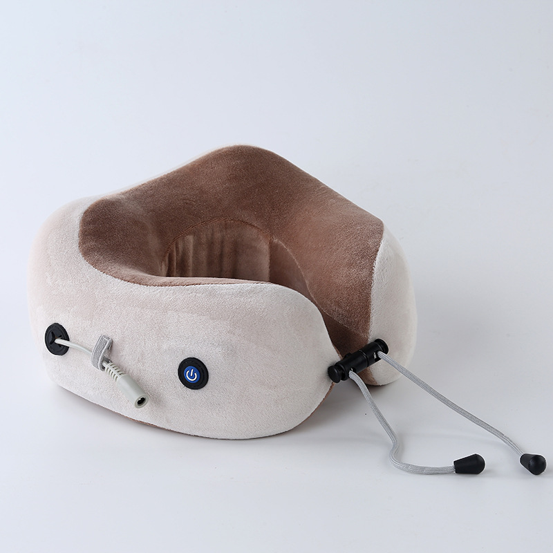 Gối Massage Vòng Cổ Chữ U Đa Năng (Hồng , Xám , Nâu)