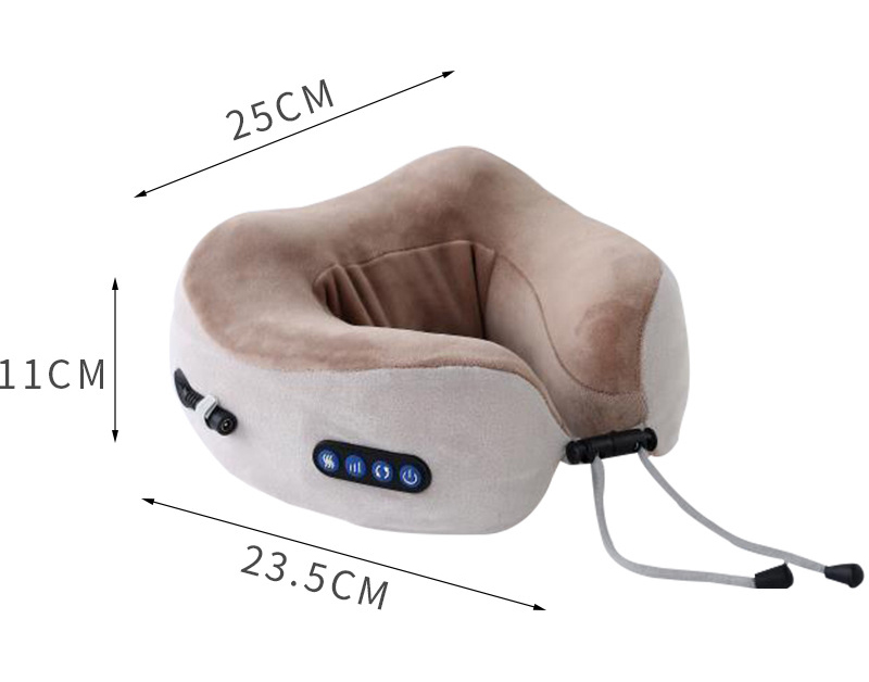 Gối Massage Vòng Cổ Chữ U Đa Năng (Hồng , Xám , Nâu)