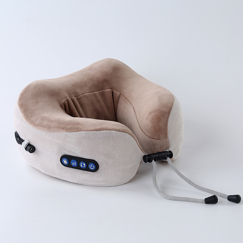 Gối Massage Vòng Cổ Chữ U Đa Năng (Hồng , Xám , Nâu)