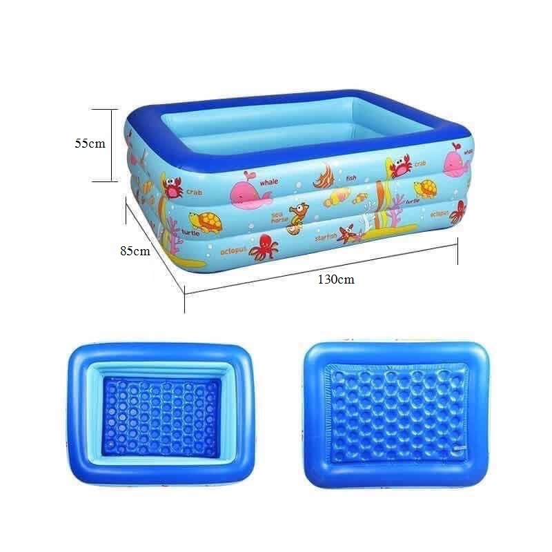 Bể Phao Hình Chữ Nhật 1.3 Mét 3 Tầng Có Hộp