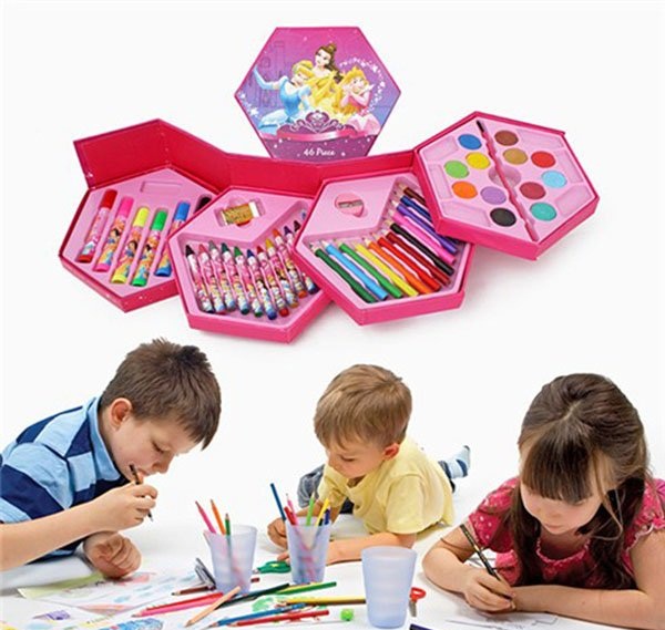 Hộp Bút Chì Màu 4 Tầng Xoay Có 46 Màu Cao Cấp Cho Bé