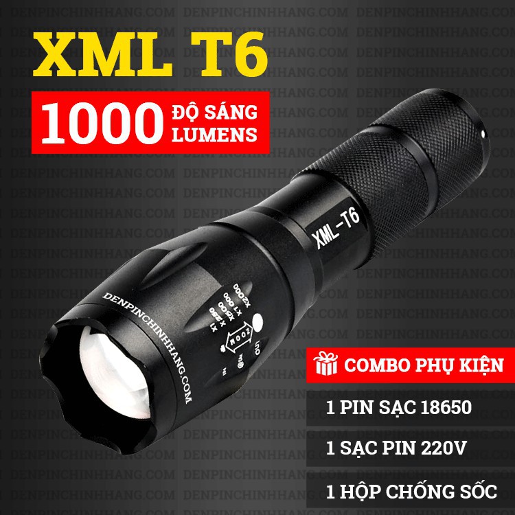Đèn Pin Police T6 Đít Đỏ Có Ron Đỏ Chống Nước Loại 1 Đèn Pin Police T6 Đít Đỏ Có Ron Đỏ Chống Nước Loại 1