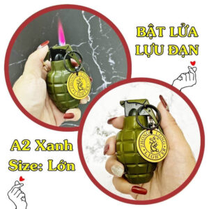 Bật Lửa Hộp Quẹt Hình Trái Lựu Đạn Loại Lớn Lửa Khò