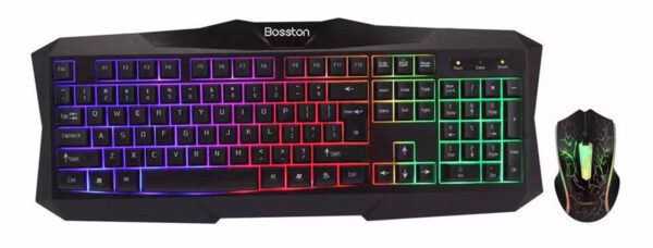 Bộ Chuột Và Bàn Phím Chuyên Game BOSSTON 837 Có Led Nhiều Màu