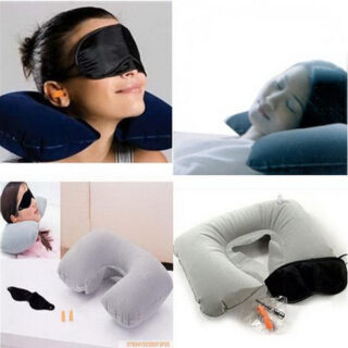 Bộ Gối Hơi Du Lịch, Bịt Mắt Và Bịt Tai 3 Trong 1
