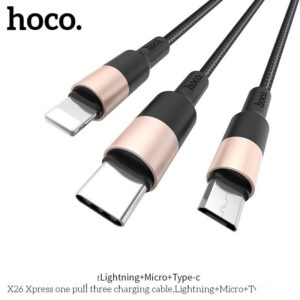 Cáp Sạc Hoco X26 3 Đầu Lightning + Micro Usb + Type-C