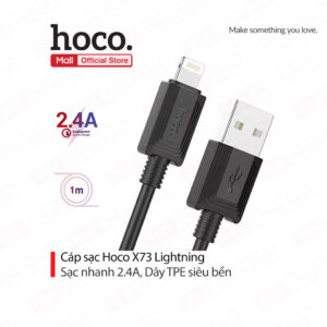 Cáp Sạc Hoco X73 Cổng Lightning 2.4A Dây Dài 1m