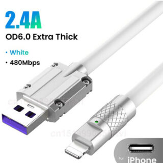 Cáp Sạc Nhanh 120W Cá Mập Bọc Thép Cổng IP Dây Silicon Dài 1m