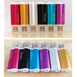 Đầu Đọc Thẻ Nhớ 4 Trong 1 Hợp Kim Nhôm Tiện Lợi Dạng Hình Trụ