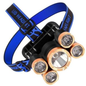 Đèn Đội Đầu 5 Bóng 4 Chế Độ Siêu Sáng Dùng Pin Sạc