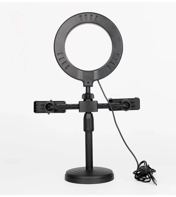 Đèn Livestream 16Cm Kèm 2 Khung Kẹp Điện Thoại Gấp Gọn