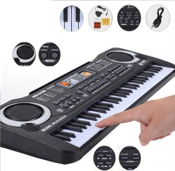 Đồ Chơi Đàn Piano 61 Phím Kèm Sạc Và Mic Cho Bé