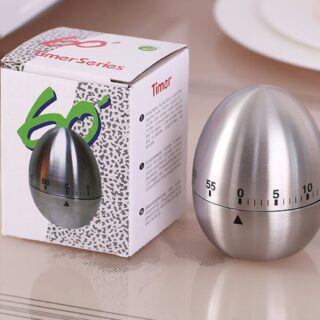 Đồng Hồ Hẹn Giờ Cơ Học Nhà Bếp Hình Quả Trứng Vỏ Inox