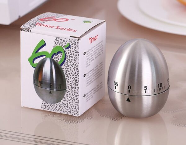 Đồng Hồ Hẹn Giờ Cơ Học Nhà Bếp Hình Quả Trứng Vỏ Inox