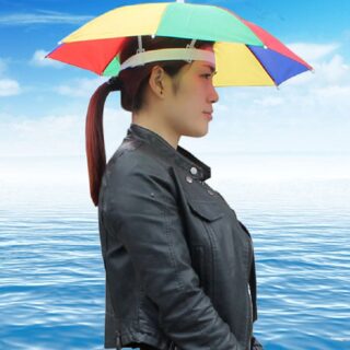 Dù Đội Đầu Câu Cá, Du Lịch Che Mưa Nắng 7 Màu Tiện Lợi