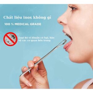 Dụng Cụ Vệ Sinh Lưỡi, Cạo Lưỡi Chất Liệu Inox Không Rỉ