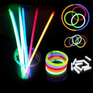 Hộp 100 Que Phát Sáng Dạ Quang Glow Stick Kèm 100 Đầu Nối