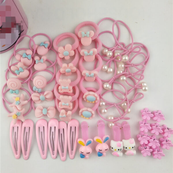 Hộp 50 Kẹp Tóc Và Dây Cột Tóc Cho Bé Gái Hình Mèo Kitty Siêu Dễ Thương