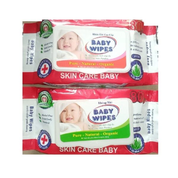 Hộp 80 Khăn Giấy Ướt Baby Wipes An Toàn Cho Da (Thùng Giá 6K)