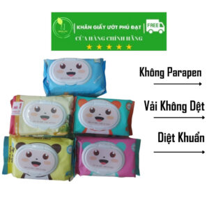 Khăn Giấy Ướt Baby Gấu Trúc Phú Đạt 120 PCS Chính Hãng Có Tem Chống Giả