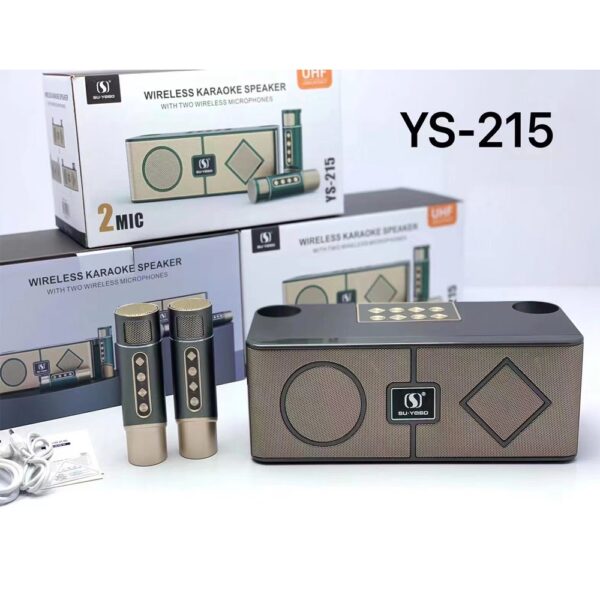 Loa Karaoke Bluetooth YS-215 Kèm Hai Micro Không Dây Âm Thanh Lớn Hát Hay