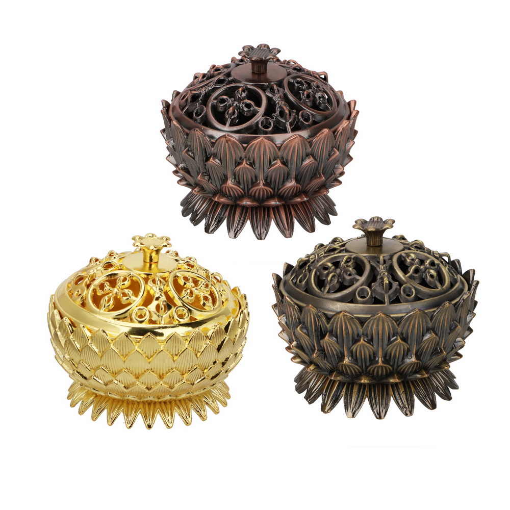 Lư Đồng Đốt Trầm Hương Hình Hoa Sen Có Nắp Đậy Lư Đồng Đốt Trầm Hương Hình Hoa Sen Có Nắp Đậy