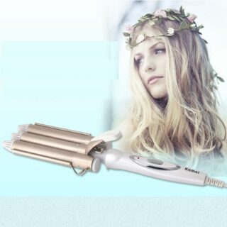 Máy Uốn Tóc Chuyên Nghiệp Kemei KM-1010 3 Trục Uốn Có Mức Điều Chỉnh Nhiệt