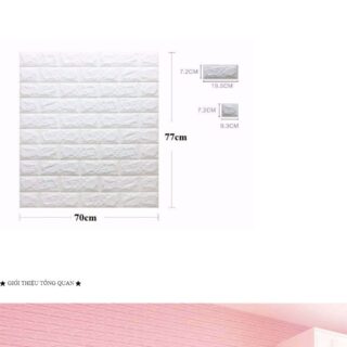 Miếng Xốp Dán Tường 3D Loại Dày 77x70cm Màu Trắng