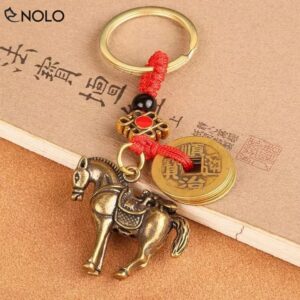 Móc Khoá Hình Ngựa Kèm Đồng Xu Mã Đáo Thành Công May Mắn, Tài Lộc