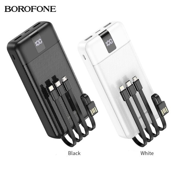 Pin Sạc Dự Phòng Borofone BJ20A 20000mah 3 Dây Sạc Tiện Lợi Có LCD