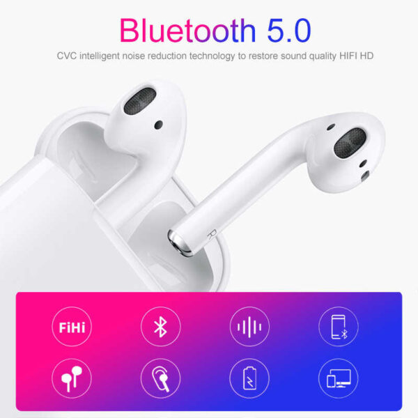 Tai Nghe Bluetooth I12 TWS 5.0 Không Dây Có Đế Sạc Cảm ứng Vân Tay