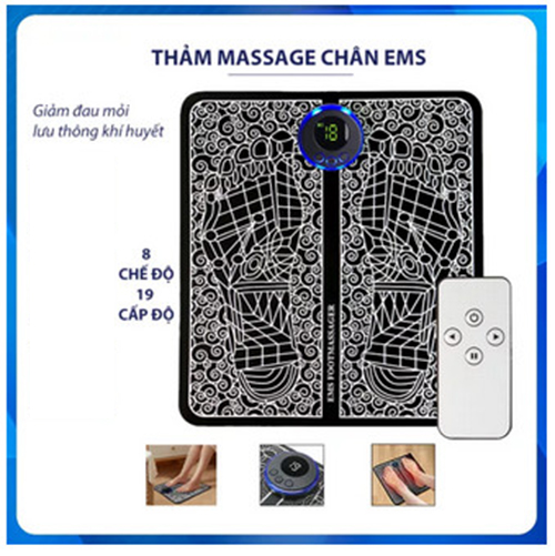 Thảm Massage Chân Ems Sạc Usb Kèm Remote Thảm Massage Chân Ems Sạc Usb Kèm Remote