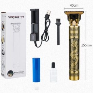 Tông Đơ Cắt Tóc, Cạo Râu, Bấm Viền Vintage T9 Vỏ Đồng Pin Rời