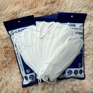 Túi 10 Khẩu Trang 4D TTCare Màu Trắng 4 Lớp KF94 Kín Mặt