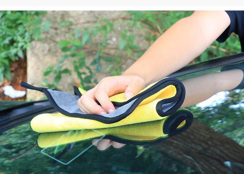 Khăn Lau Xe Microfiber 2 Lớp Chuyên Dụng Vải Bông Mềm Thấm Hút Tốt 30x30cm - KL3030