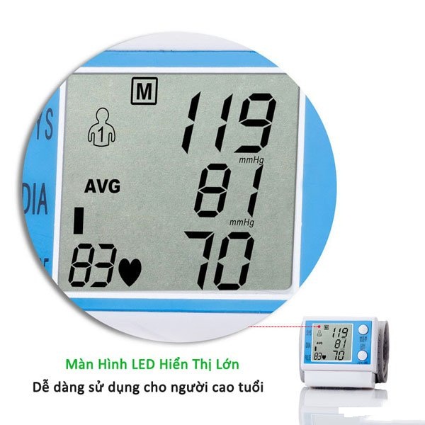 Máy Đo Huyết Áp Cổ Tay Healthy Life Jzk-001 Máy Đo Huyết Áp Cổ Tay Healthy Life Jzk-001