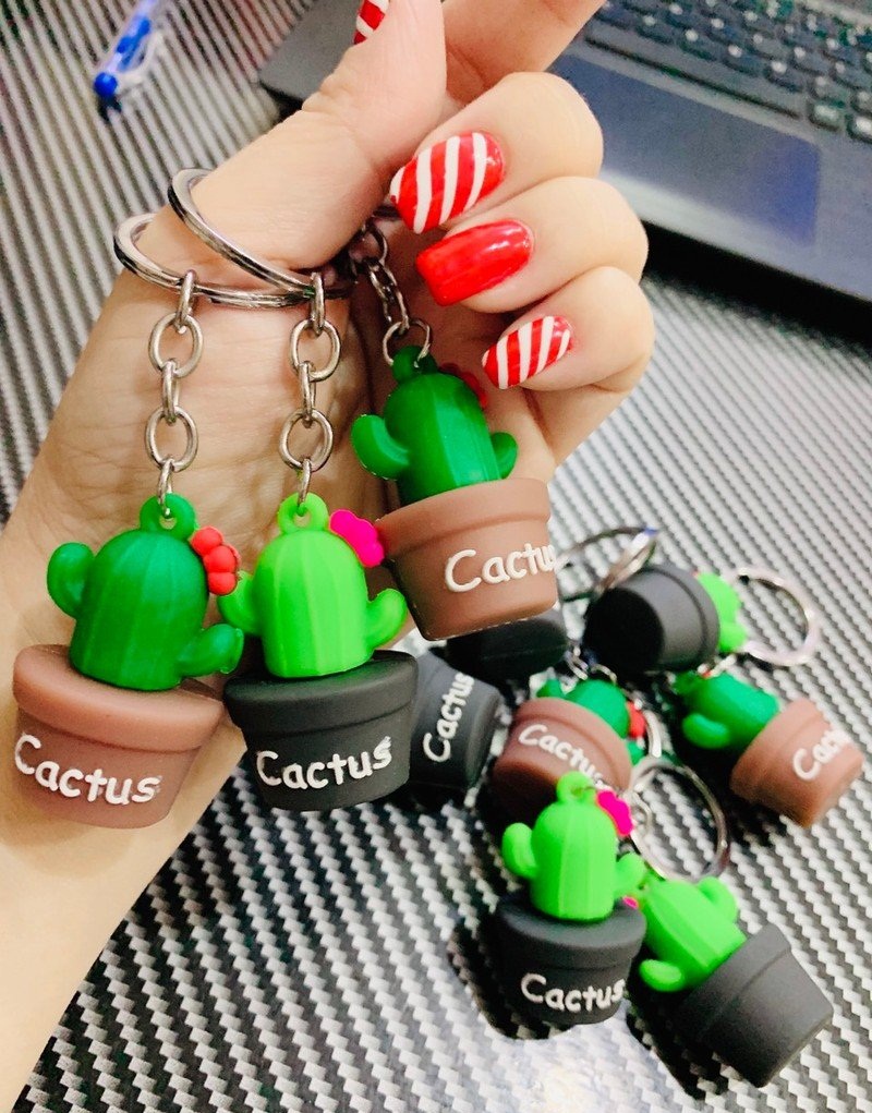 Móc Khóa Cactus Hình Xương Rồng