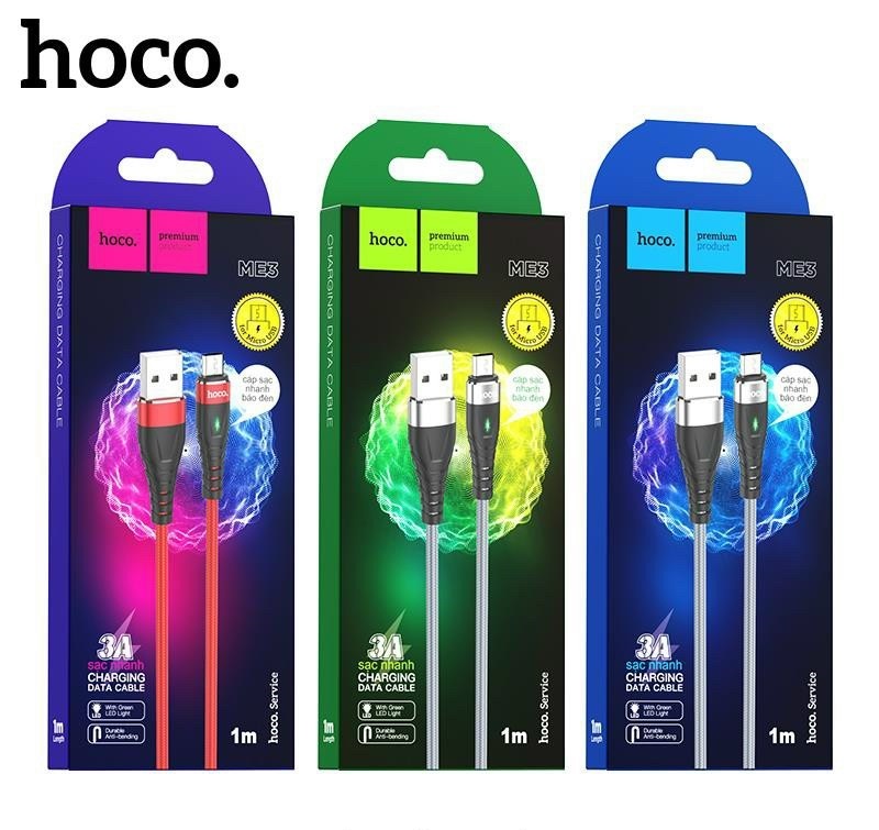 Cáp Sạc Dây Dù Hoco Me3 Microusb