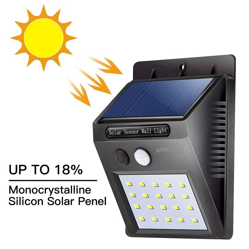 Đèn Cảm Biến Pin 20 Led Siêu SÁng Sạc Năng Lượng Mặt Trời Đèn Cảm Biến Pin 20 Led Siêu SÁng Sạc Năng Lượng Mặt Trời