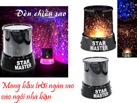 Đèn Chiếu Sao Tự Xoay Lãng Mạn Cho Phòng Ngủ