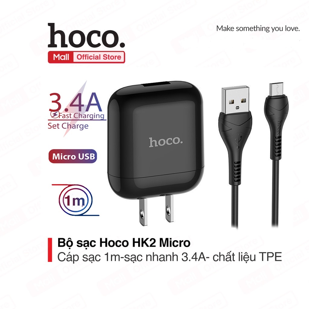Bộ Sạc Nhanh Hoco Hk2 Micro 3.4A
