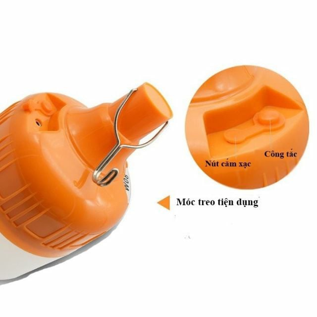 Bóng Đèn Buld Tích Điện (Đui Màu Cam) 150w