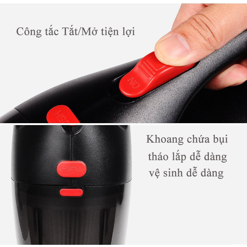 Máy Hút Bụi Cầm Tay Cực Mạnh 120W Cao Cấp Cho Ô Tô